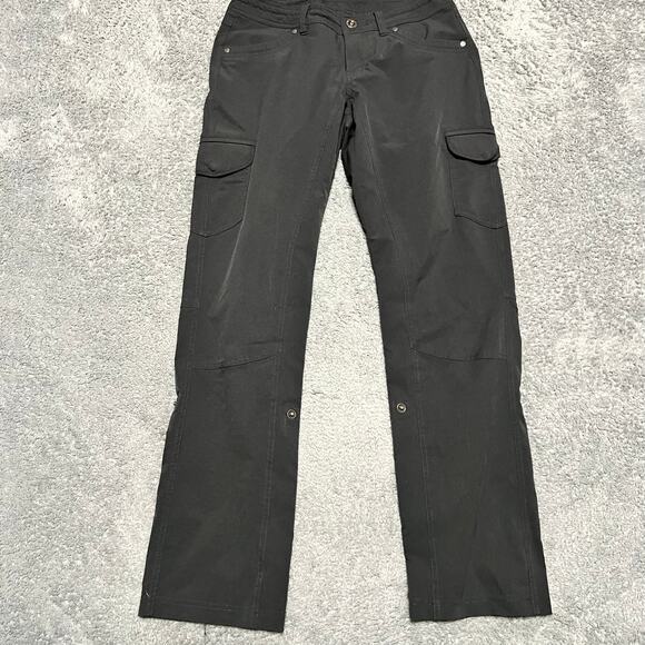 KUHL Cargo Pants Womens 2 Short Gray Hiking Outdoor Roll Up Snap Tabs 6326 - Picture 1 of 12